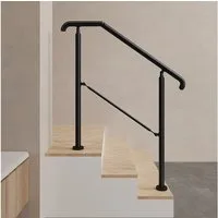 Duschparadies Handlauf Eingangsgeländer Treppengeländer Handlauf Edelstahl für Außen & Innen, 108 cm Gesamtlänge, (Packung), Edelstahl, Silber/Schwarz, 108cm/136cm/162cm