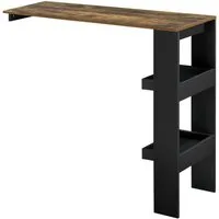 en.casa Bartisch, Bromölla Stehtisch 120x45x106cm Schwarz/Eiche dunkel