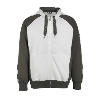 MASCOT Wiesbaden Kapuzensweatshirt mit Reißverschluss UNIQUE Weiß / Dunkelanthrazit L - 50566-963-0618-L