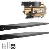 SO-TECH® Wandregal Schweberegal HOVER 35/45 x 13 x 3 cm inkl. Befestigungsset, 2-tlg., Wandmontage, für Bad Küche oder Wohnzimmer, Schwarz