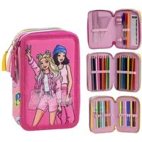 Barbie Federmäppchen gefüllt – Schuletui & Stiftebox mit Zubehör für Kinder