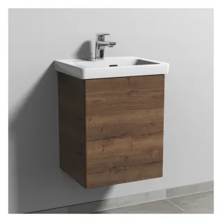 Sanipa 3way Waschtischunterbau zu Villeroy & Boch Subway 3.0 Waschtisch mit 1 Tür, Eiche-Tabak SM84350