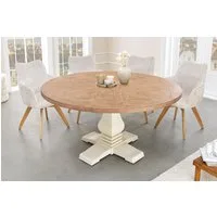 riess-ambiente Esstisch HAMPTONS 120cm hellbraun/creme - Pinie, Massivholz, recycelt, rund (Einzelartikel, 1-St), Zeitloser Familientisch - ideal für Landhaus-Küchen, Wohn- & Esszimmer