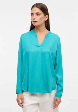 ETERNA - Viscose Shirt Bluse Viskose Langarm smaragd - Gr. - 44/Langarm