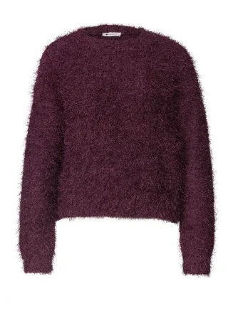 Street One - rounded neck fringe sweater 17820_rustic_rouge - Gr. - 38