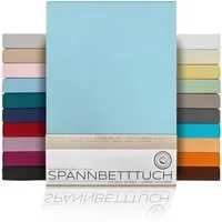 Beautex Spannbettlaken Spannbetttuch Bettlaken aus gekämmter Baumwolle Premium Jersey 160g/m², Jersey, Gummizug: rundum, (1 Stück)