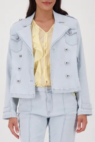 monari - Jeansjacke mit Schmuckknöpfen light denim - Gr. - 46