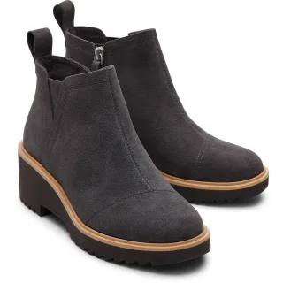 TOMS Maude Leder Damenstiefel in Forged Iron