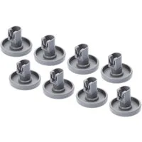 McFilter Besteckschublade Zubehör Korbrollen (8 Stück) Korb Rollen, Zubehör für Geschirrspüler Unterkorb passend für AEG Favorit, Juno Zanussi 5028696500/4 5028696500/4, 5028696400/7