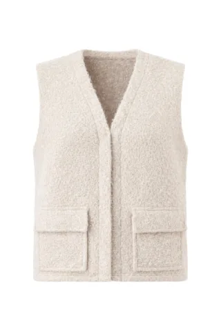 signe nature - Ärmellose Weste beige - Gr. - 36