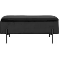 House Nordic Truhenbank in Schwarz, Stoff - 95x46x36,5cm (BxHxT)