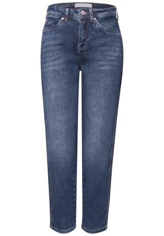 Street One - Barrel Leg Jeans medium blue washed - Gr. - 28