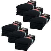 sockenkauf24 Tennissocken 10, 20, 30 Paar Sportsocken Arbeitssocken Herren & Damen (Schwarz, 30-Paar, 47-50) Socken Baumwolle 10100