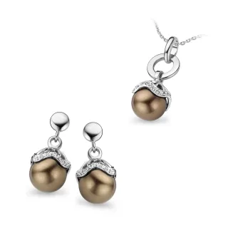 Orphelia Damen 925 Sterling Silber Set: Kettenanhänger + Ohrringe - Silber SET-5028