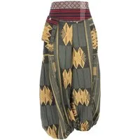 Guru-Shop Relaxhose Weite Pluderhose mit breitem gewebtem Bund -.. Ethno Style, alternative Bekleidung