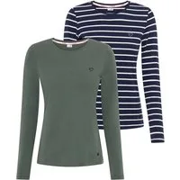 KangaROOS Langarmshirt (2er-Pack) mit Rundhals, figurbetonte Passform