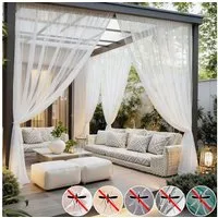 Lapalife Gardine Durchsichtige Outdoor-Vorhänge, 1 Tafel, 5 Farben, Mücke,Stangentasche, DIY Auf Maß zuschneiden, Atmungsaktiv für Terrasse, Pool, Lanai
