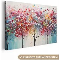 OneMillionCanvasses® Leinwandbild Kunst - Bäume - Natur - Acryl, Fotodruck (1 St), Leinwand Bilder Klein, Wand Dekoration Aesthetic 30x20 cm