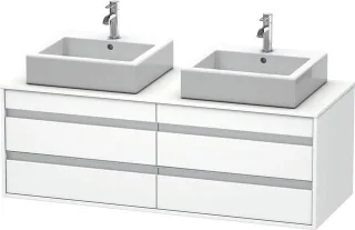 Duravit Ketho Konsolenwaschtischunterbau wandhängend Weiß Matt 1400x550x496 mm - KT6657B1818 KT6657B1818