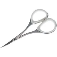 Seki EDGE Augenbrauenschere SS-903, Made in Japan, 90mm, Gebogene Kosmetikschere für Gesichtshaare, Soft-Touch-Ringe