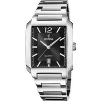 Festina Quarzuhr On The Square F20677/4, Armbanduhr, Herrenuhr, Damenuhr, Edelstahlarmband, Datum