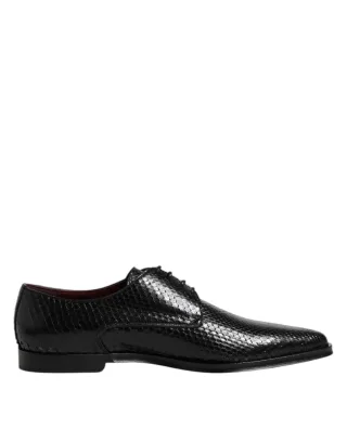 Dolce & Gabbana Schwarze Leder Schnürschuhe für Herren Derby