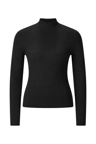Rich & Royal - Fineknit Turtle-neck black - Gr. - M