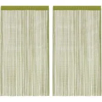 vidaXL Vorhang Fadenvorhänge 2 Stk. 100 x 250 cm Grün (2 St)
