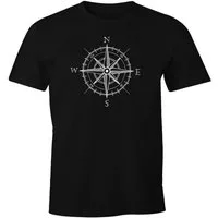 MoonWorks Print-Shirt Herren T-Shirt Wind-Rose Kompass Segeln mit Print