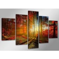 Visario Bild 5 er Set auf Leinwand, sofort aufhängbar, gerahmt, 160 x 80 cm, 5530