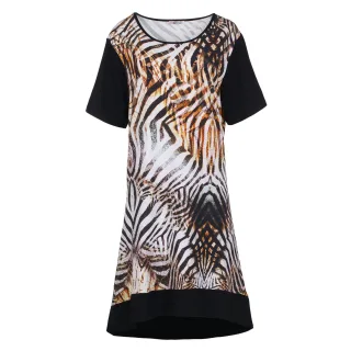 Kurzärmeliges Kleid mit Tiger-Print