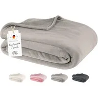 Wohndecke Kuscheldecke Flauschig Fleecedecke 150x200 180x220 Sofa Couch Decke, Carpe Sonno, Super Softe Sofadecke Überwurf Tagesdecke Beige Grau