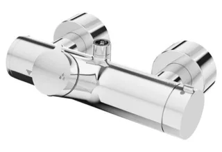 Schell Aufputz-Duscharmatur VITUS VD-T /o Auf/Zu,Therm.,man. TD , Anschl. ob., chr, 016070699 016070699