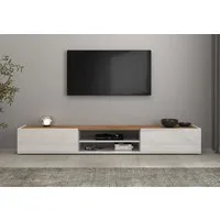 OTTO home Lowboard Garda,TV-Kommode,TV-Möbel,TV-Bank, stehend und hängend, Hochglanzlackierte Fronten, Korpus matt, 2 Klappen, Breite 210 cm