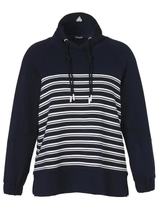 Frapp - Sweatshirt Kragen 1/1 Arm Druck navy/white - Gr. - 50