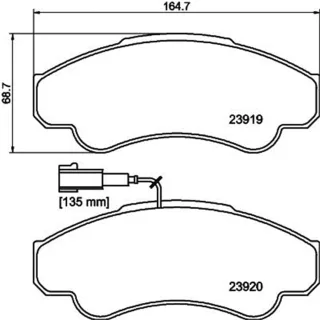 Hella Bremsbel?ge vorne Citroen Fiat Peugeot 8DB355010-401