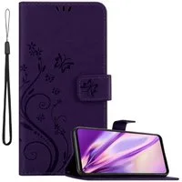 Cadorabo Handyhülle für Samsung Galaxy A21s Hülle Samsung Galaxy A21s, Hülle Schutzhülle Blumen Flower mit Standfunktion Kartenfach Magnet