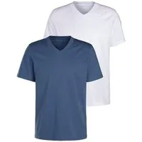 KangaROOS T-Shirt Regular Fit, (2er-Pack) Freizeitshirt mit Kurzarm, V-Ausschnitt aus reine Baumwolle