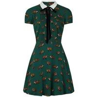 Hell Bunny A-Linien-Kleid Vixey Grün Vintage Retro Skater Dress