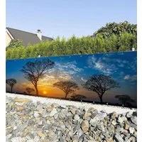 MyMaxxi Sichtschutzzaunmatten Zaunbanner Dämmerung am See Sichtschutz Garten Zaun, (Dämmerung am See)