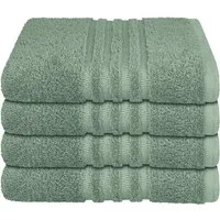 Schiesser Handtücher Milano aus 100% Baumwolle mit eleganter Bordüre in Hoch-Tief-Optik, Frottier (Set, 4-St), Made in Green