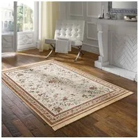TaraCarpet Teppich Palazzo Royal Antique Roses Bordüre, rechteckig, Höhe: 6 mm, Bordüre Seiden Optik B.gold Wohnzimmer Schlafzimmer Esszimmer 160x230