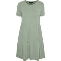 Vero Moda Shirtkleid Kurzes Kurzarm Tunika Blusenkleid mit Rüschen VMFILLI (kurz, 1-tlg) VMFILLI CALIA SS SHORT DRESS GA NOOS