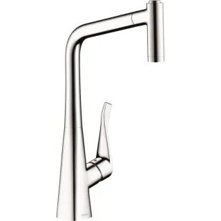 hansgrohe Metris M71 Küchenarmatur 320 14820800 Ausziehbrause, 2jet, Edelstahl-optik