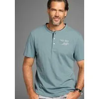 Man's World Henleyshirt mit Stehkragen-Optik und funktionaler Knopfleiste