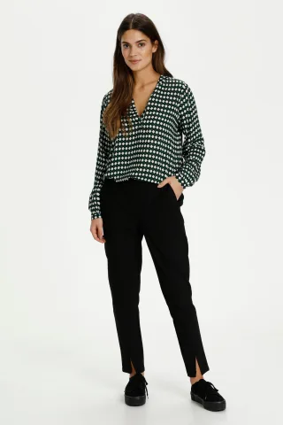 Langarm-Bluse Regular fit Dark Green -Diamond Print green