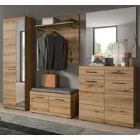 Inn.Furn Garderoben-Set Shawn, (Komplett-Set 5-teilig in Evoke Eiche, Flurgarderobe ca. 270 x 197 cm), variable Inneneinteilung, bis zu 13 Fächer