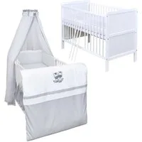 Baby-Delux Komplettbett Babybett Jack Komplettset, 10-tlg., Kinderbett 70x140 cm weiß, Bettset verschiedene Designs