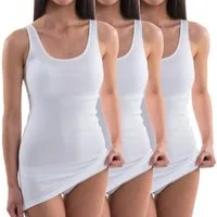 HERMKO Unterhemd 1317 (Pack, 3er) Tank Top, Achselhemd, Bio-Baumwolle, Shirt, extralang, Feinripp