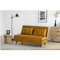 riess-ambiente Relaxsessel SMART MULTIFUNCTION 140cm senfgelb - Samt, Bettfunktion, FSC (Einzelartikel, 1-St), Ausziehbarer Schlafsessel - ideal für Arbeits-, Wohn- und Gästezimmer